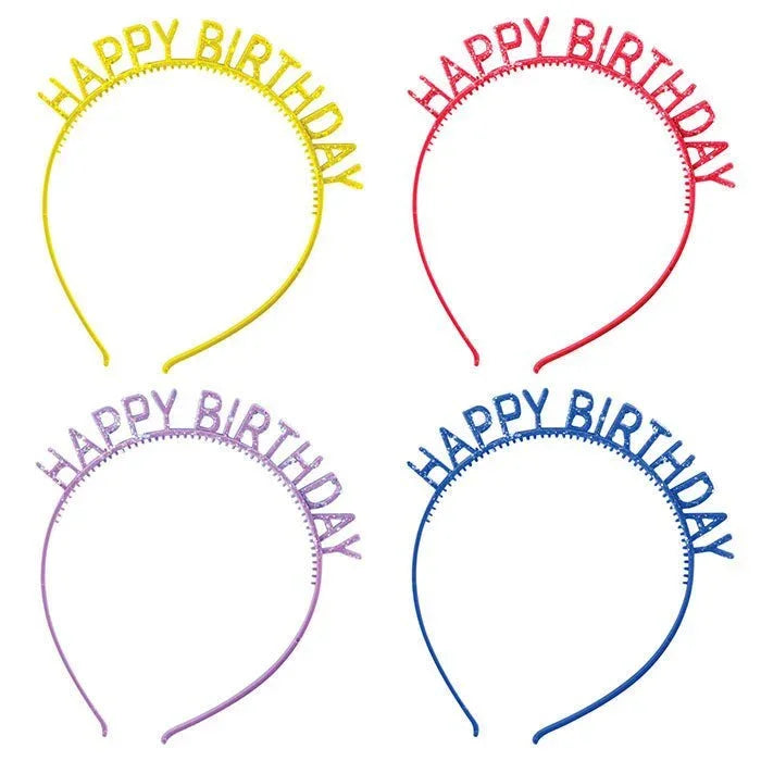Happy Birthday Glitter Headbands 6" | 4ct - Zurchers