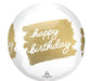Happy Birthday Golden Orbz Balloon 15" | 1ct - Zurchers
