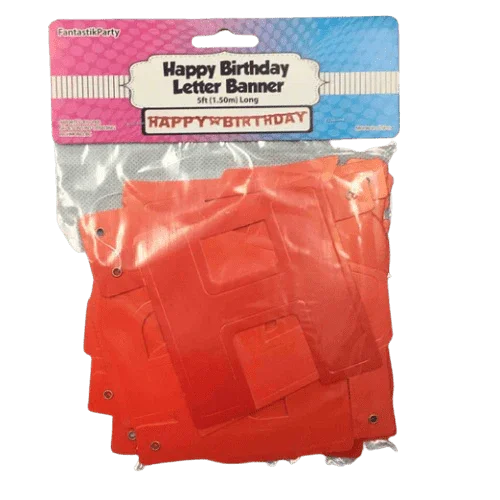 HAPPY BIRTHDAY RED BANNER LETTER 5Feet | 1ct - Zurchers