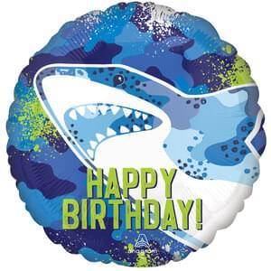 Happy Birthday Shark Mylar Balloon 18" | 1 ct - Zurchers