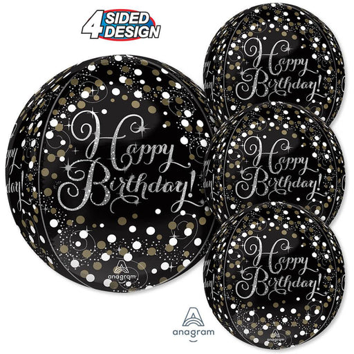Happy Birthday Sparkling Orbz Balloon 15" | 1ct - Zurchers