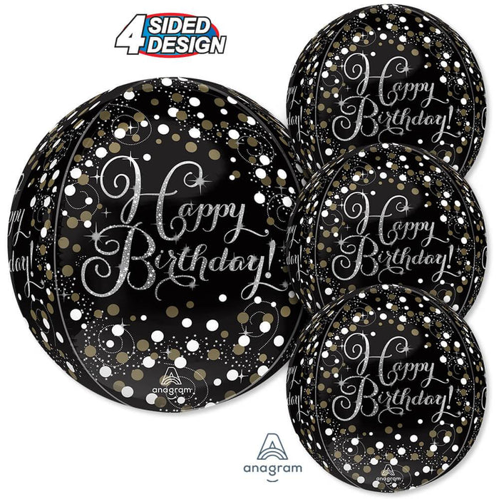 Happy Birthday Sparkling Orbz Balloon 15" | 1ct - Zurchers