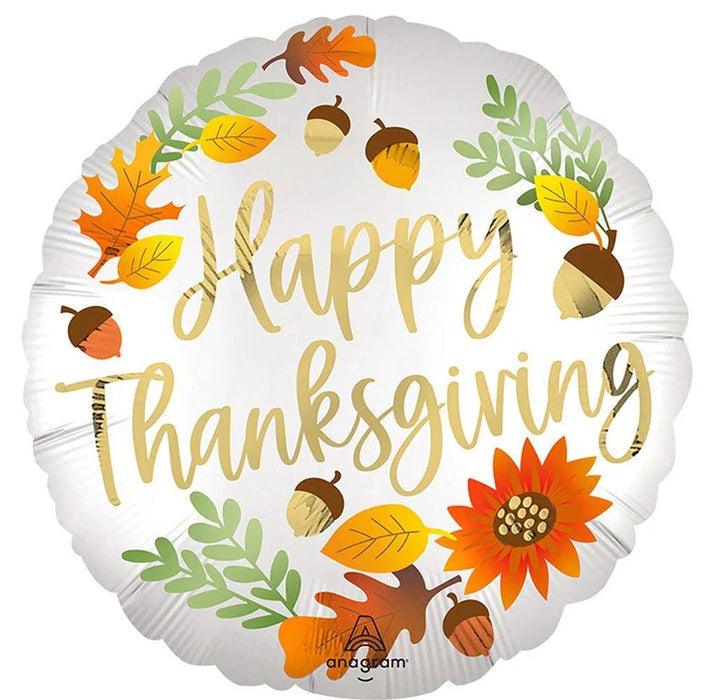 Happy Thanksgiving Satin Mylar Balloon 18" | 1ct - Zurchers