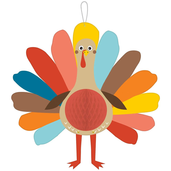 Happy Turkey Day Honeycomb Hanging Decoration | 1 ct - Zurchers
