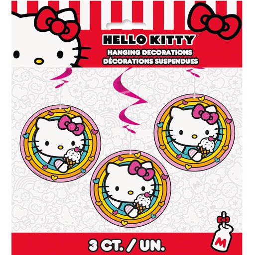 Hello Kitty Swirl Decorations | 3ct