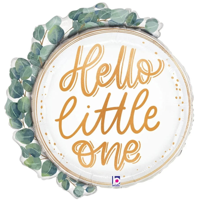 Hello Little One Eucalyptus Wreath SuperShape Mylar Balloon 26" | 1ct - Zurchers
