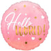 Hello World Pink Mylar Balloon 18" | 1ct - Zurchers