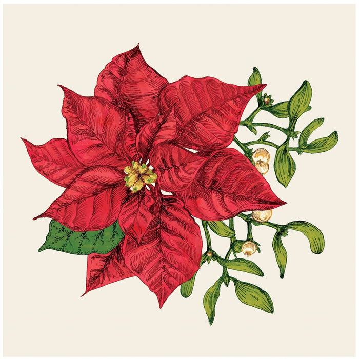 Hester & Cook Poinsettia Beverage Napkins | 20ct - Zurchers