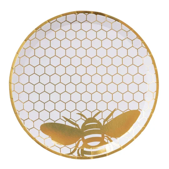 Hey Bae Bee Honeycomb Plates 9" | 8ct - Zurchers
