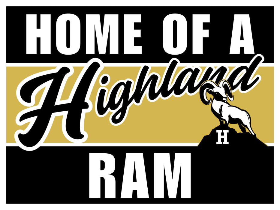 Highland High School Spirit Yard Sign 24" x 18" | 1 ct - Zurchers