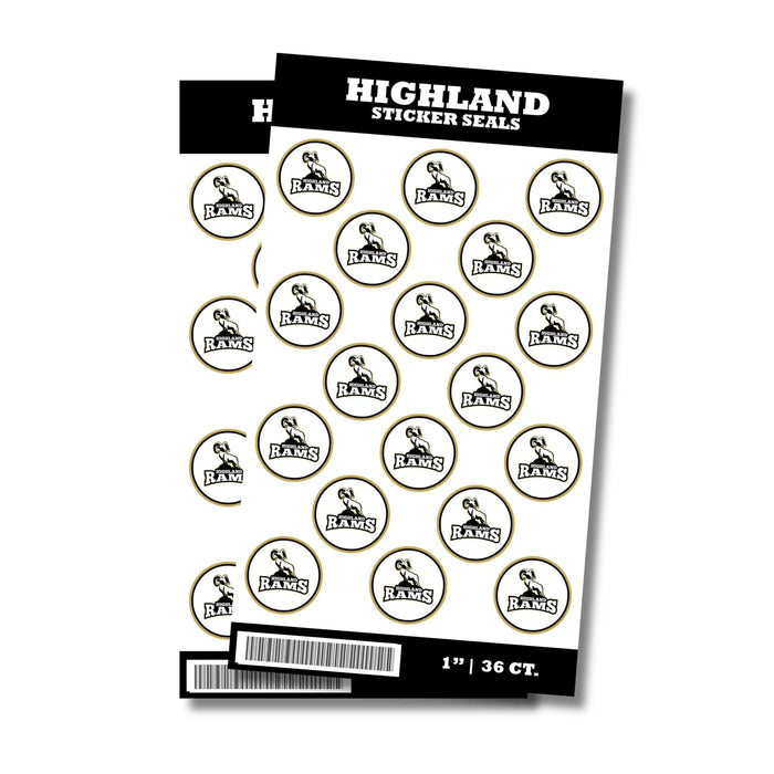 Highland High School Sticker Seal 1" | 36 ct - Zurchers