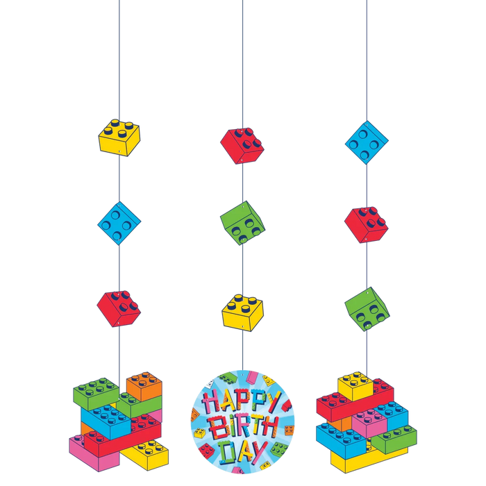 Block Bash Hanging Decorations | 3 ct - Zurchers