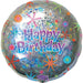 Holographic Circles Happy Birthday Supershape Foil Balloon 32'' | 1 ct - Zurchers