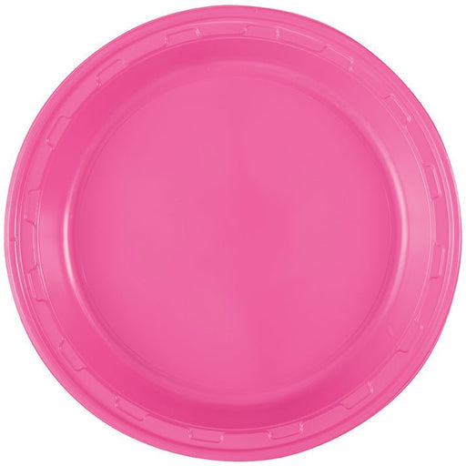 Hot Pink Plastic Plate 10in | 50ct