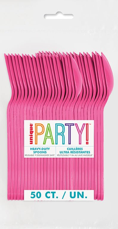 Hot Pink Premium Spoons | 50ct