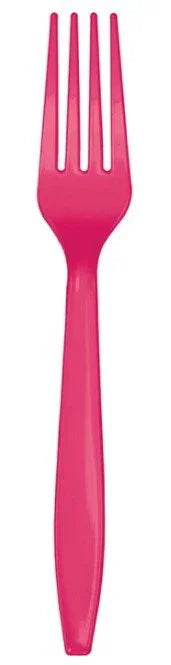 Hot Magenta Plastic Forks 7.5" | 24ct - Zurchers