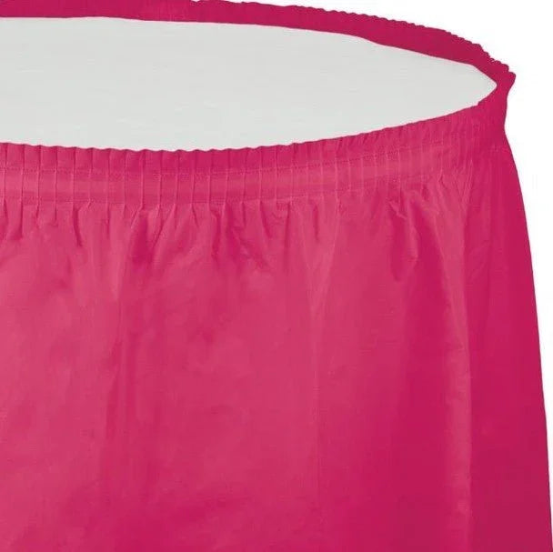 Hot Magenta Plastic Table Skirt | 1ct 29"x14' - Zurchers