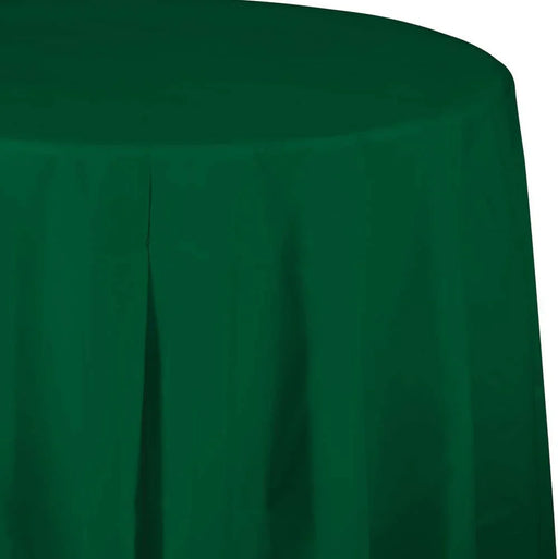 Hunter Green Round Plastic Table Cover 82" | 1 ct - Zurchers