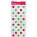 A package of Unique Party 5 inch by 11 inch Christmas Dots Cello Gift bags.