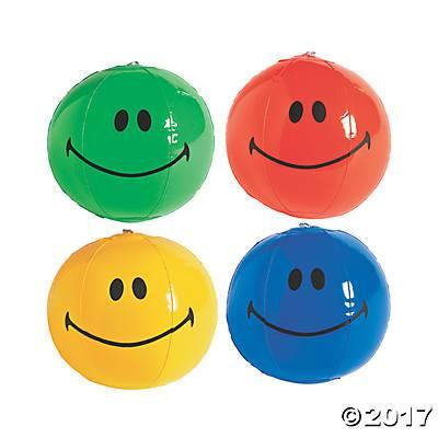 Inflatable Mini Smiley Face Beach Ball 5" | 12ct - Zurchers