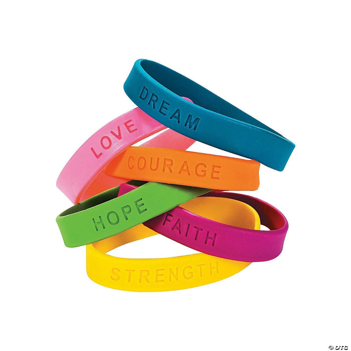 Inspirational Sayings Rubber Bracelets | 24ct - Zurchers