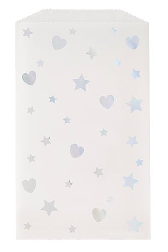 Iridescent Heart & Star Unicorn Treat Bag | 8ct