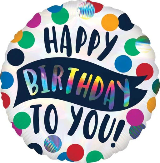 Happy Birthday Iridescent Time To Party Mylar Balloon 18" | 1ct - Zurchers