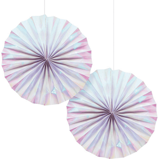 Iridescent Paper Fans 12" | 2ct - Zurchers