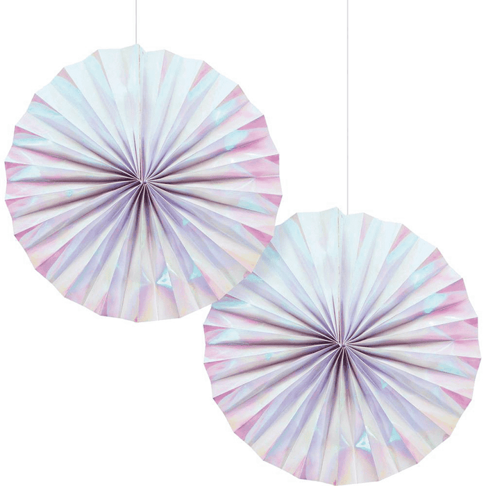 Iridescent Paper Fans 12" | 2ct - Zurchers