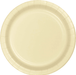 Ivory paper plate featuring a solid pale cream color with a slightly raised rim and subtle embossed edge detail.