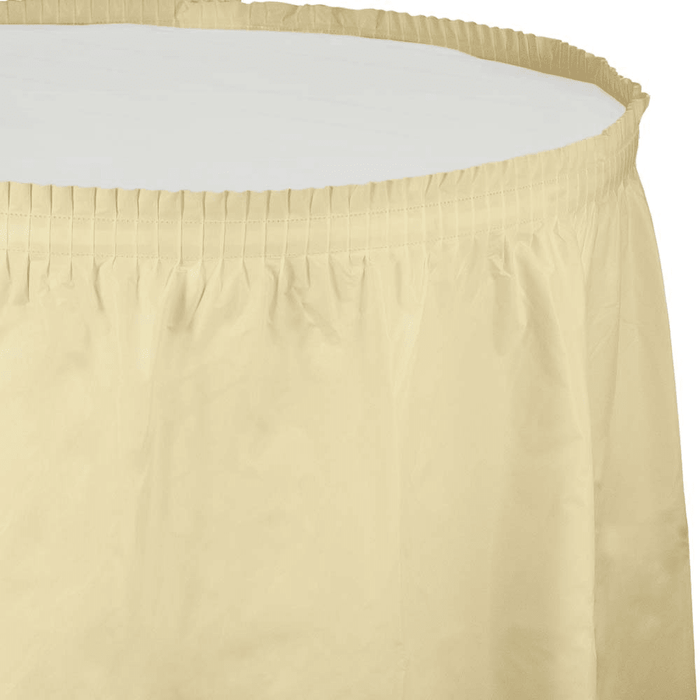 Ivory Plastic Tableskirt | 1ct - Zurchers