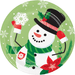 Jolly Snowman Holiday Plate with Poinsettia and Snowflakes | 1ct - Zurchers