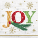 "JOY" Holiday Napkin with Snowflakes and Evergreen Accents | 1ct - Zurchers