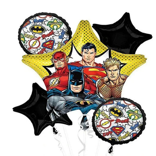 Justice League Party Balloon Bouquet | 5 pcs - Zurchers