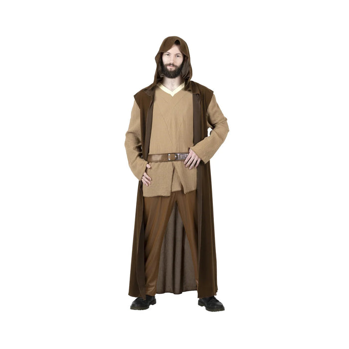This officially licensed Star Wars Obi-Wan Kenobi costume will transform you into the beloved Jedi master. Constructed from high-quality materials, it features accurate details and comfortable fit for a complete Star Wars look. Includes three-piece costume featuring a linen Tunic with belt design plus a pair of poly jersey Pants. It also includes a sleeveless Hooded Robe
