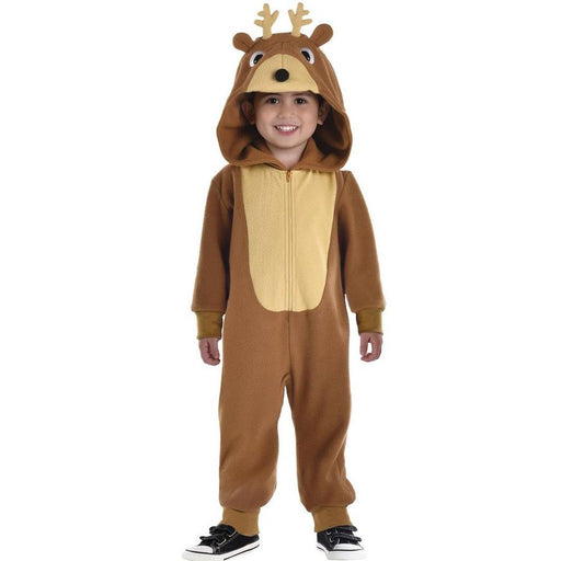 Kids' Reindeer One Piece Zipster Costume Toddler Size 3 - 4 | 1 ct - Zurchers
