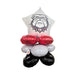 Balloon bouquet with star-shaped balloon featuring a bulldog logo and red, white, and black balloons on a white background.