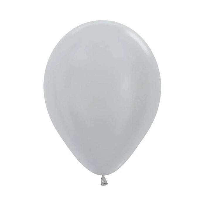 11" Sempertex Latex Balloon Pack, Metallic Silver | 100 ct - Zurchers