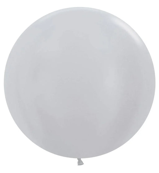 24" Sempertex Latex Balloon Pack, Metallic Silver | 10 ct - Zurchers