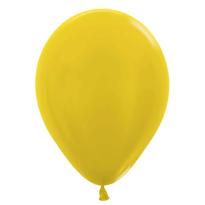 11" Sempertex Latex Balloon Pack, Metallic Yellow | 100 ct - Zurchers