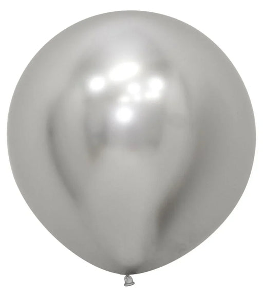 24" Sempertex Latex Balloon Pack, Reflex Silver | 10 ct - Zurchers