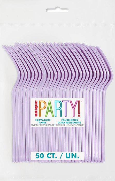 50ct Forks Lavender Premium - Party Supplies