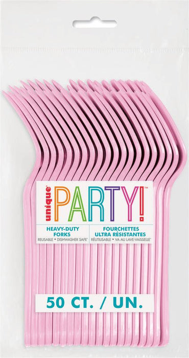 Light Pink Heavy - Duty Plastic Forks | 50ct - Zurchers