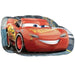Lightning McQueen car-shaped foil balloon featuring a red race car design with the number 95, smiling face, and racetrack background.