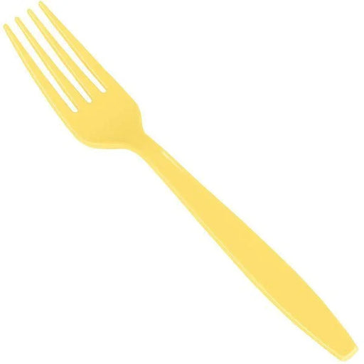 Mimosa Yellow Premium Plastic Forks | 24ct