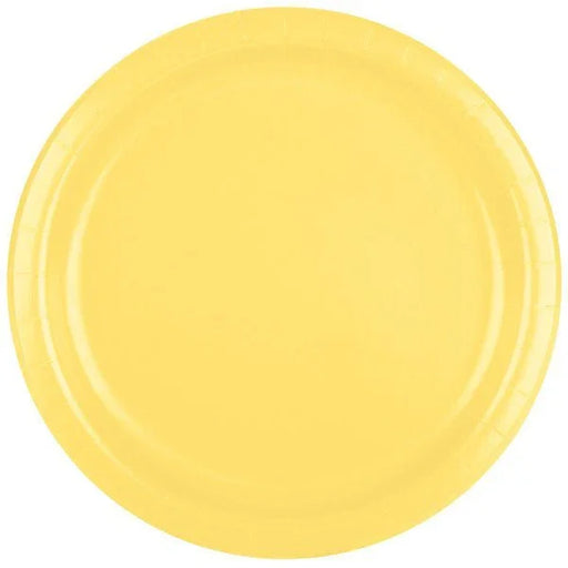 Light Yellow Round Lunch Paper Plates 9" | 24ct - Zurchers