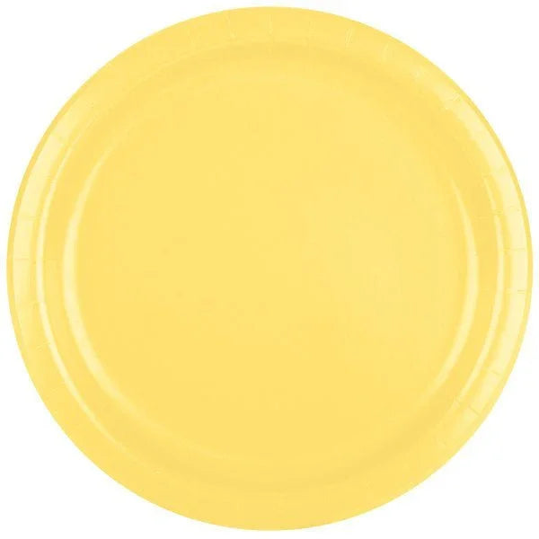 Light Yellow Round Lunch Paper Plates 9" | 24ct - Zurchers