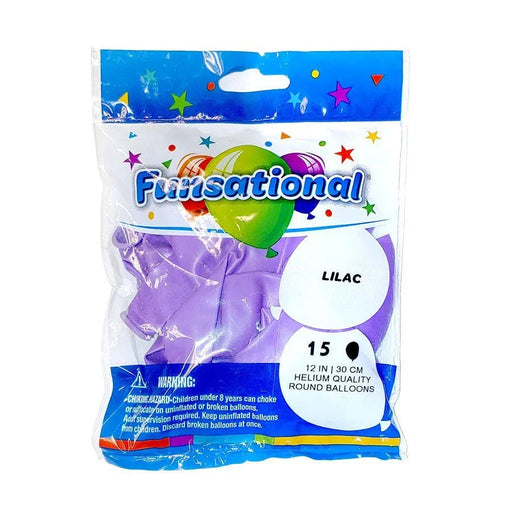 12" Funsational Latex Balloon Pack, Lilac | 15 ct - Zurchers