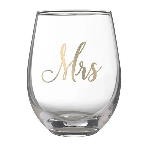 Lillian Rose Gold Mrs. Stemless Wine Glass | 1ct - Zurchers