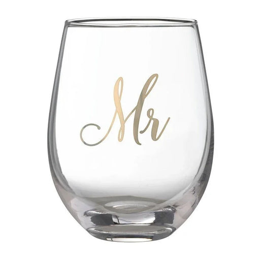 Lillian Rose Gold Mr. Stemless Wine Glass | 1ct - Zurchers